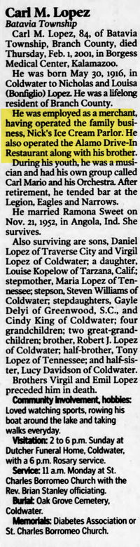 Starlite Drive-In (Alamo Drive-In) - Feb 3 2001 Former Owner Passes Away (newer photo)